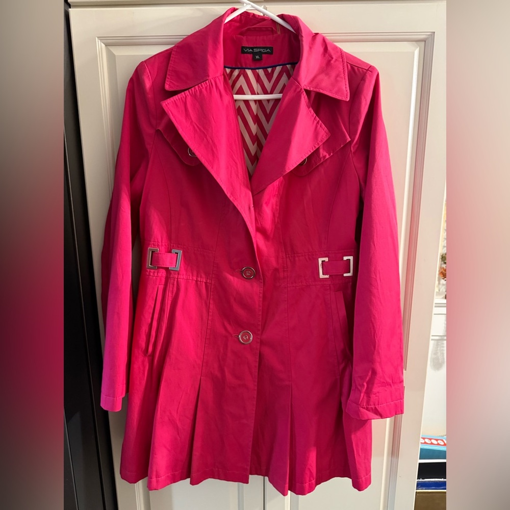 Via Spiga Fuchsia Trench Coat